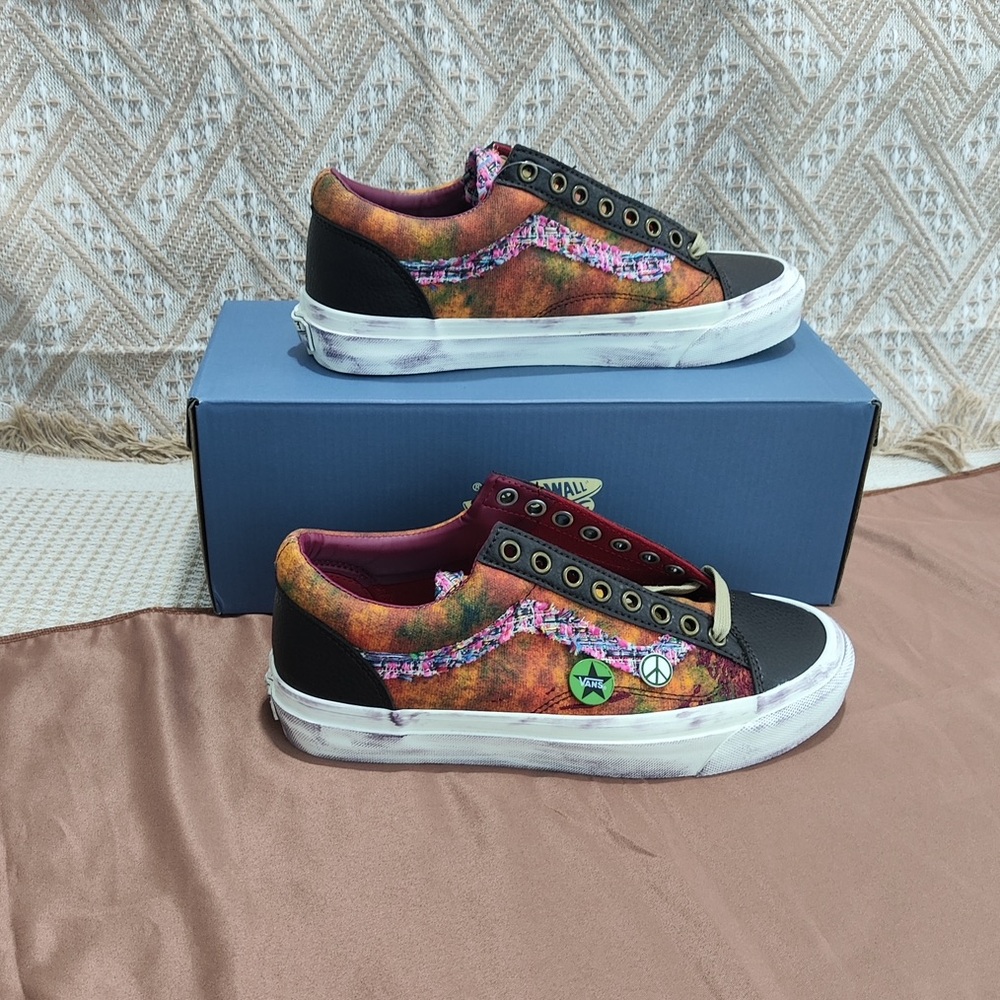 Vans Multicolor Tie-Dye Low Top Sneakers with Black Accents